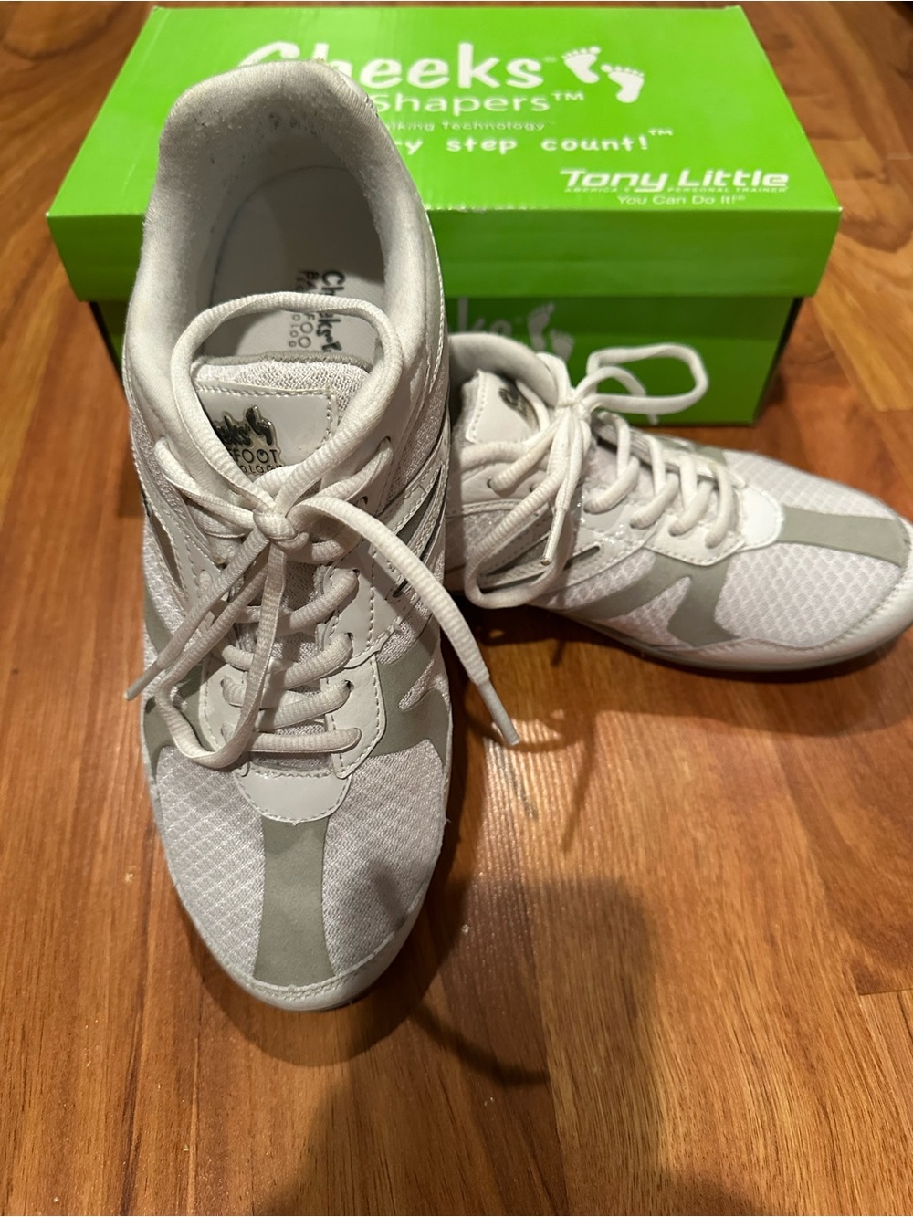 Tony Little White & Gray Barefoot Trainers Athletic Shoes